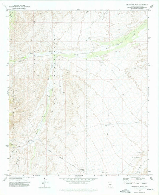 1972 Telegraph Wash, AZ - Arizona - USGS Topographic Map