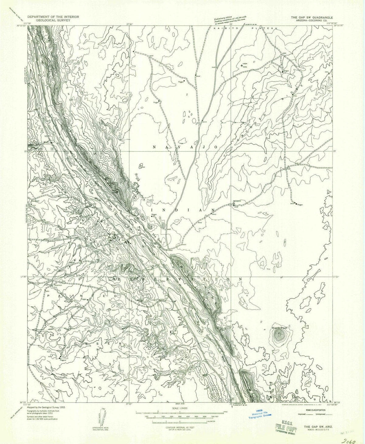 1957 The Gap, AZ - Arizona - USGS Topographic Map