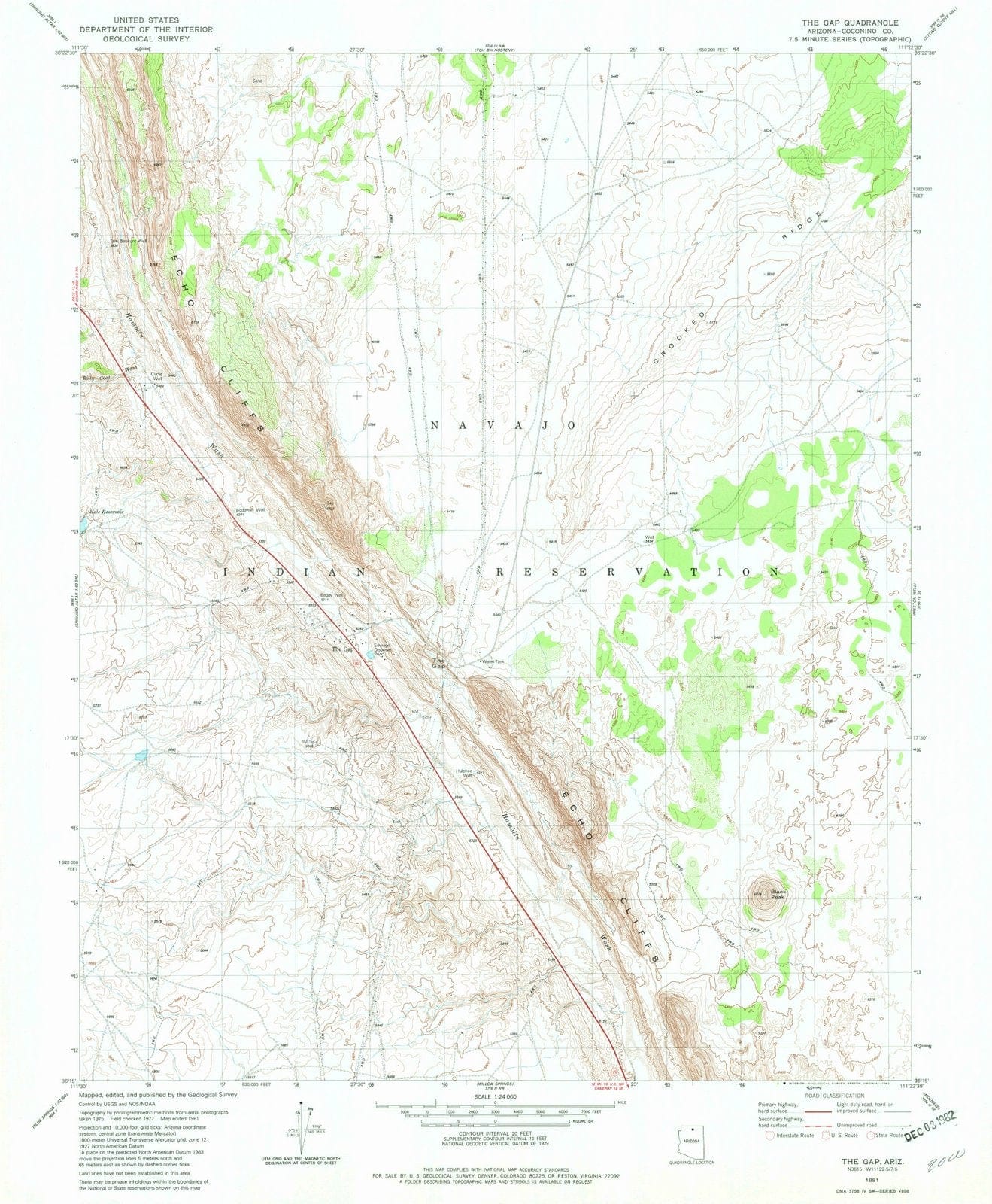 1981 The Gap, AZ - Arizona - USGS Topographic Map
