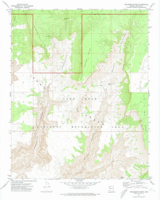 1971 Tincanebitts Point, AZ - Arizona - USGS Topographic Map