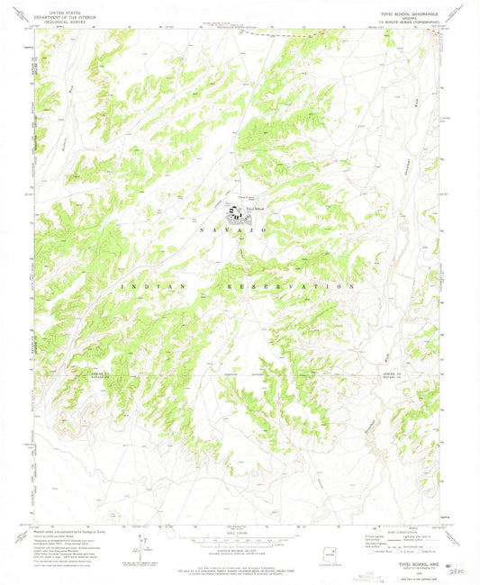 1972 Toyei School, AZ - Arizona - USGS Topographic Map