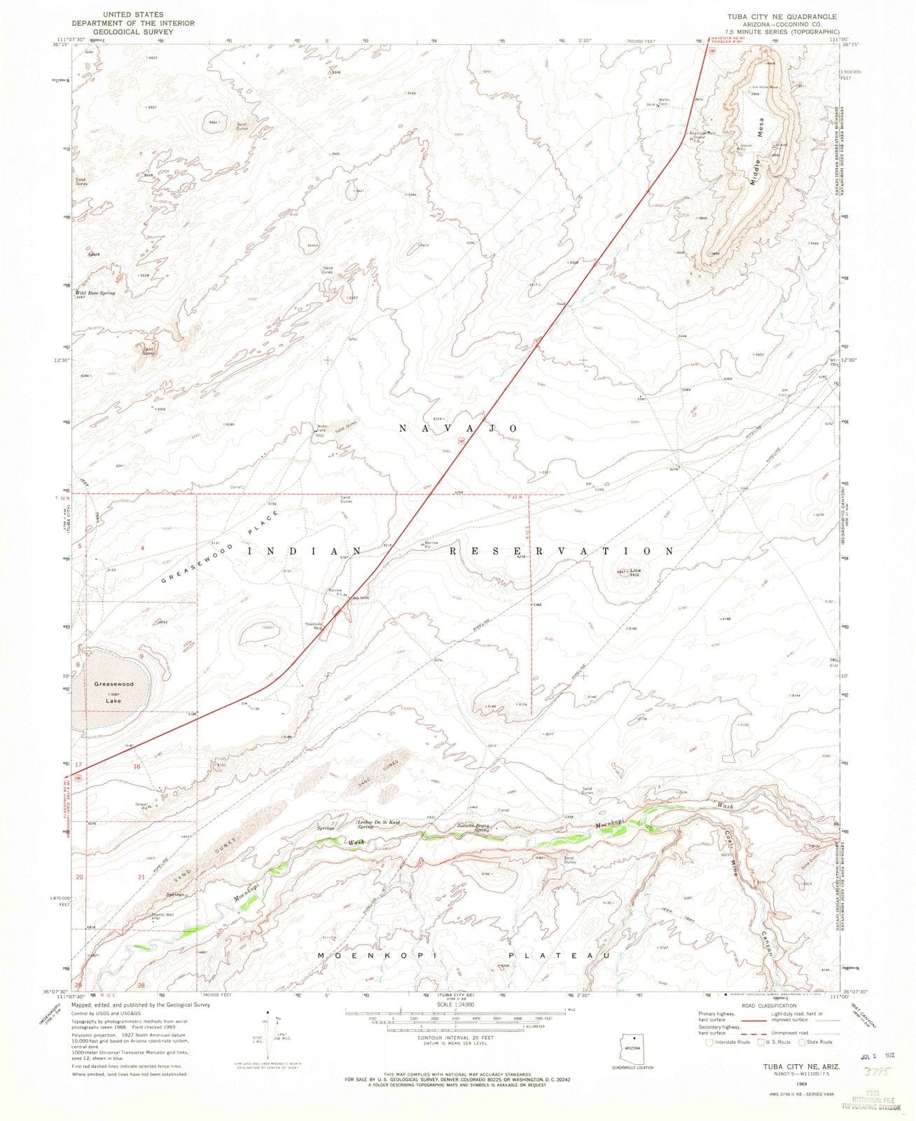 1969 Tuba City, AZ - Arizona - USGS Topographic Map