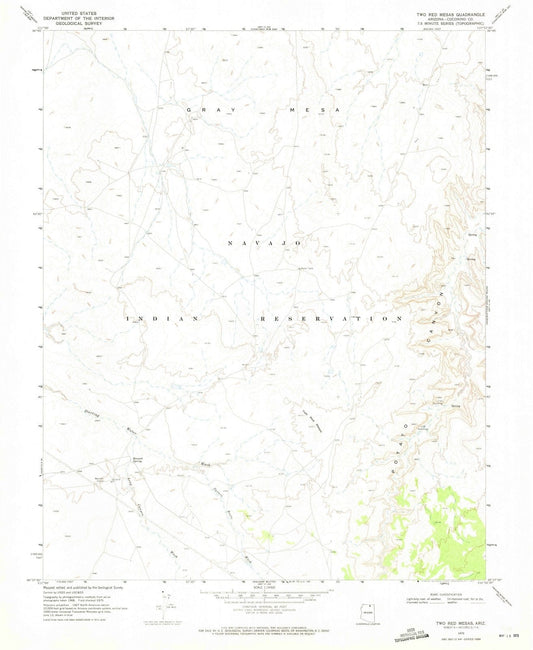 1970 Two Red Mesas, AZ - Arizona - USGS Topographic Map
