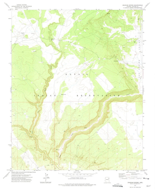 1971 Uranium Spring, AZ - Arizona - USGS Topographic Map