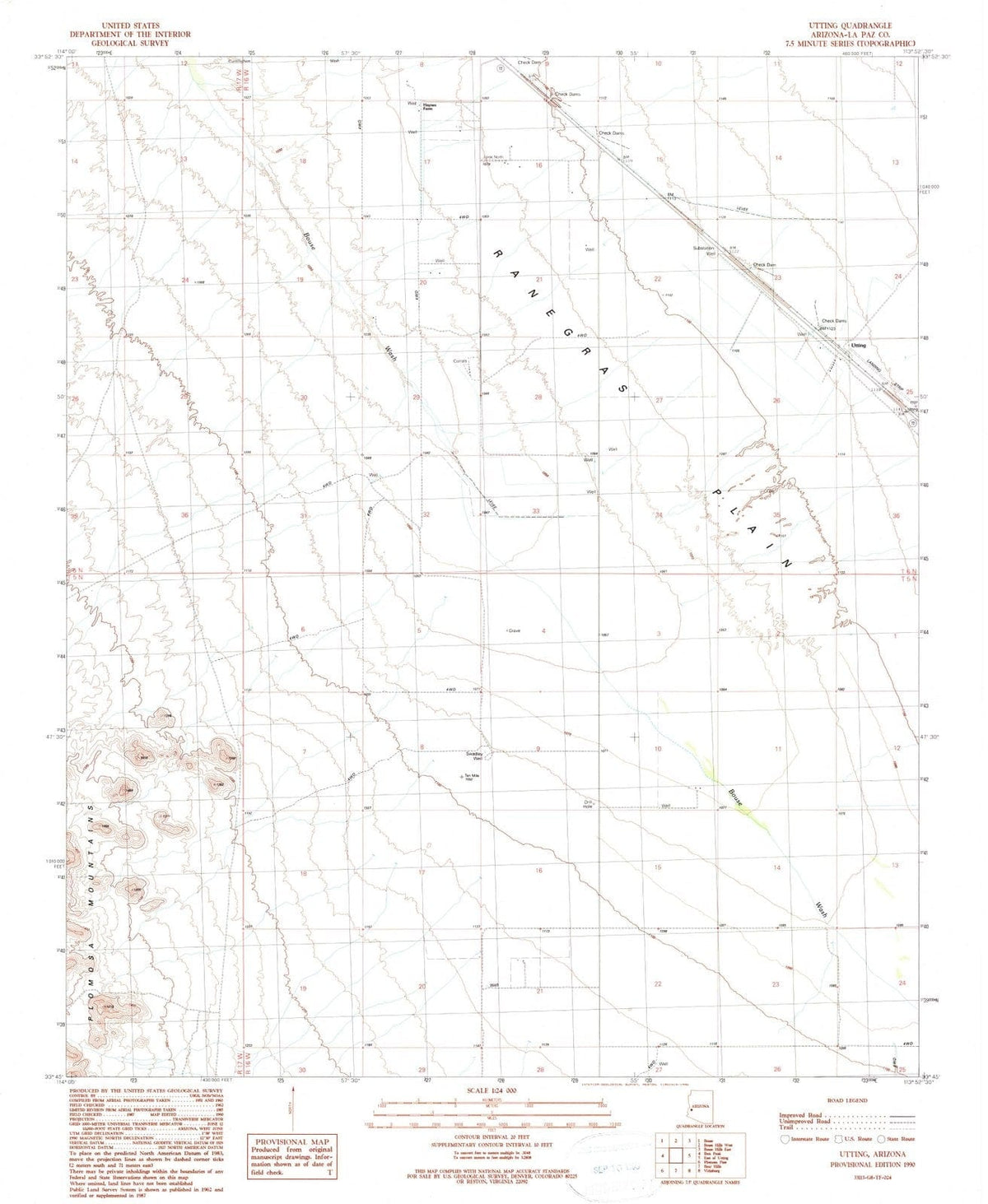 1990 Utting, AZ - Arizona - USGS Topographic Map