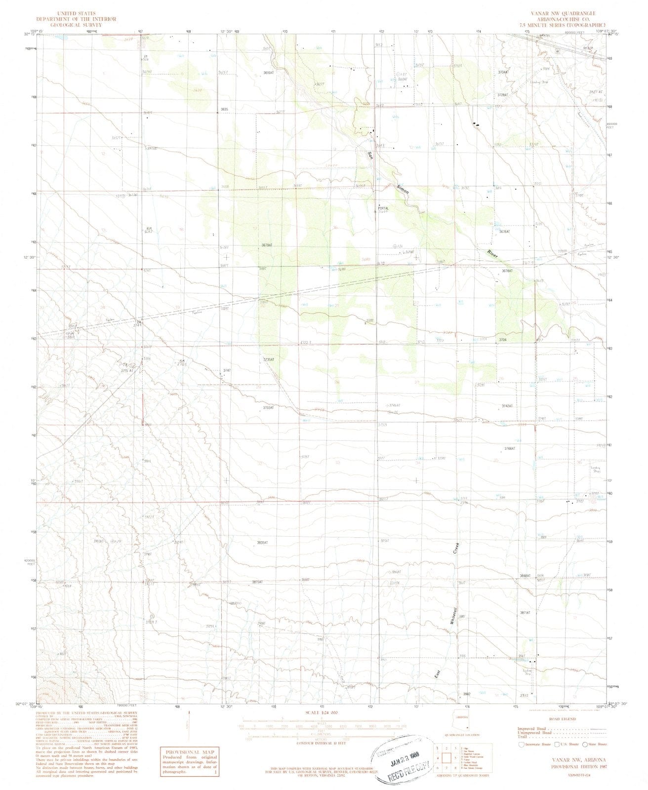 1987 Vanar, AZ - Arizona - USGS Topographic Map