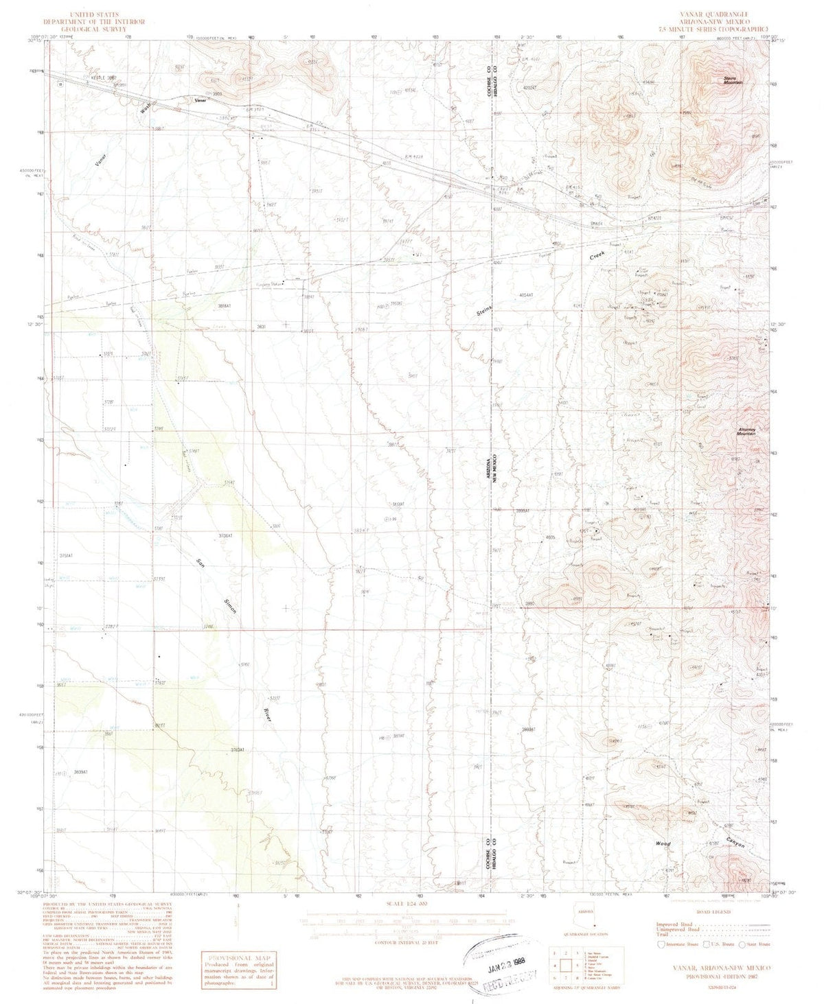 1987 Vanar, AZ - Arizona - USGS Topographic Map v2