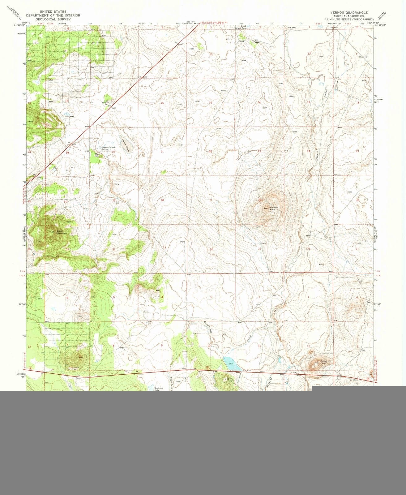 1971 Vernon, AZ - Arizona - USGS Topographic Map