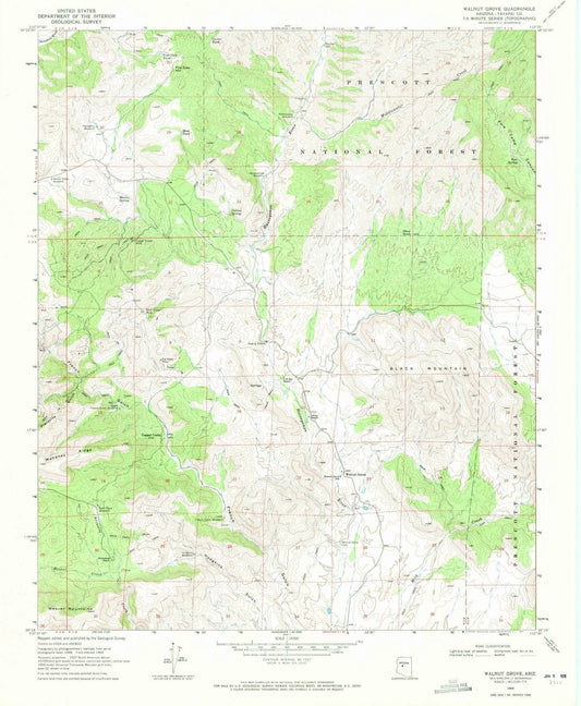 1969 Walnut Grove, AZ - Arizona - USGS Topographic Map