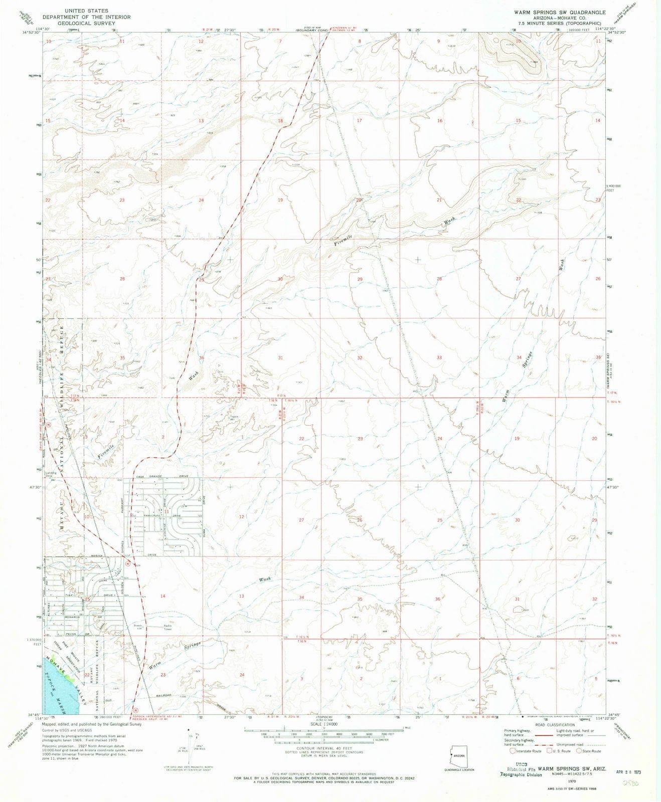1970 Warm Springs, AZ - Arizona - USGS Topographic Map v2