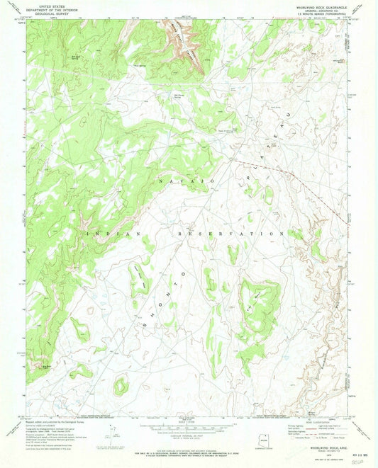 1970 Whirlwind Rock, AZ - Arizona - USGS Topographic Map