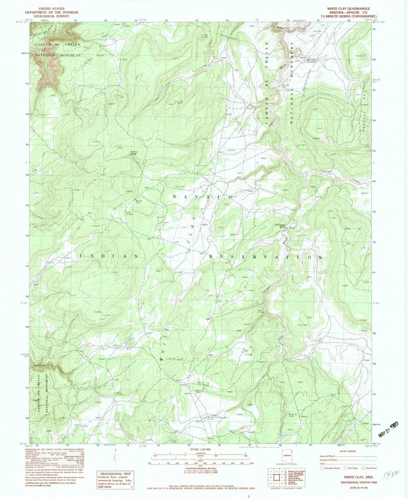 1983 White Clay, AZ - Arizona - USGS Topographic Map