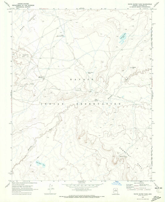 1969 White Water Tank, AZ - Arizona - USGS Topographic Map