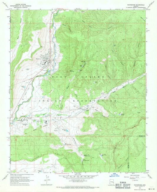 1967 Whiteriver, AZ - Arizona - USGS Topographic Map