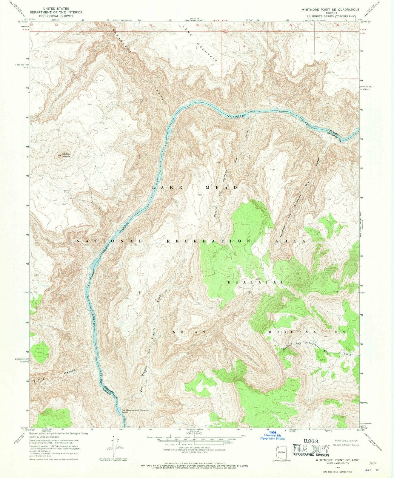 1967 Whitmore Point, AZ - Arizona - USGS Topographic Map