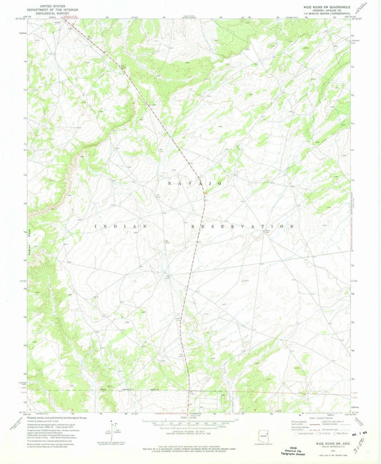 1971 Wide Ruins, AZ - Arizona - USGS Topographic Map
