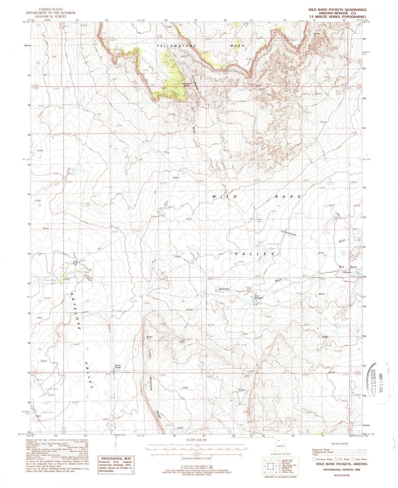 1988 Wild Band Pockets, AZ - Arizona - USGS Topographic Map