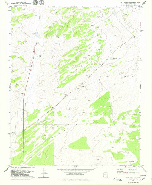 1978 Wild Cow Lake, AZ - Arizona - USGS Topographic Map
