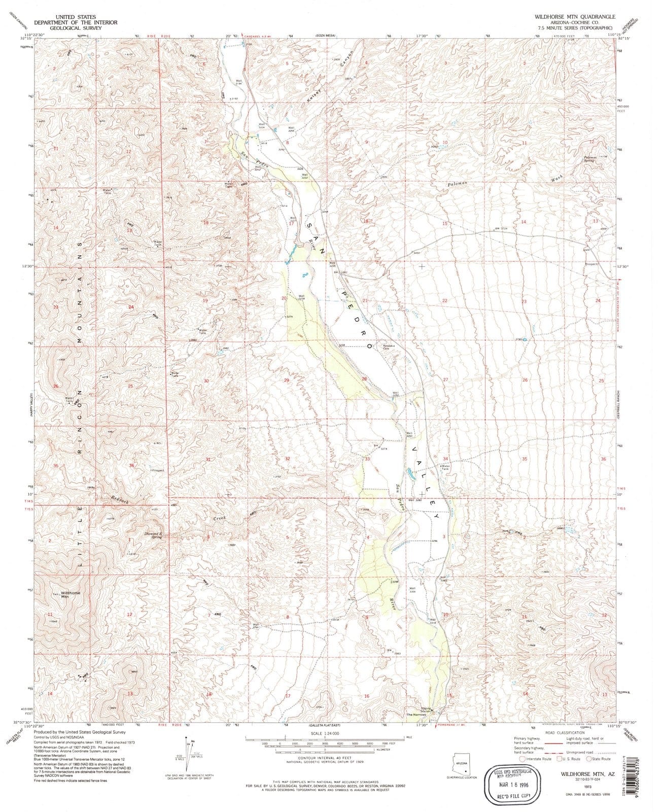 1973 Wildhorse MTN, AZ - Arizona - USGS Topographic Map v2