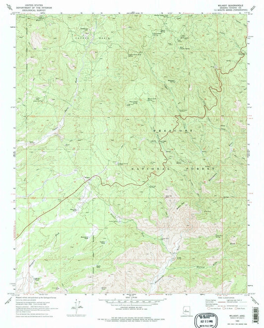1969 Wilhoit, AZ - Arizona - USGS Topographic Map