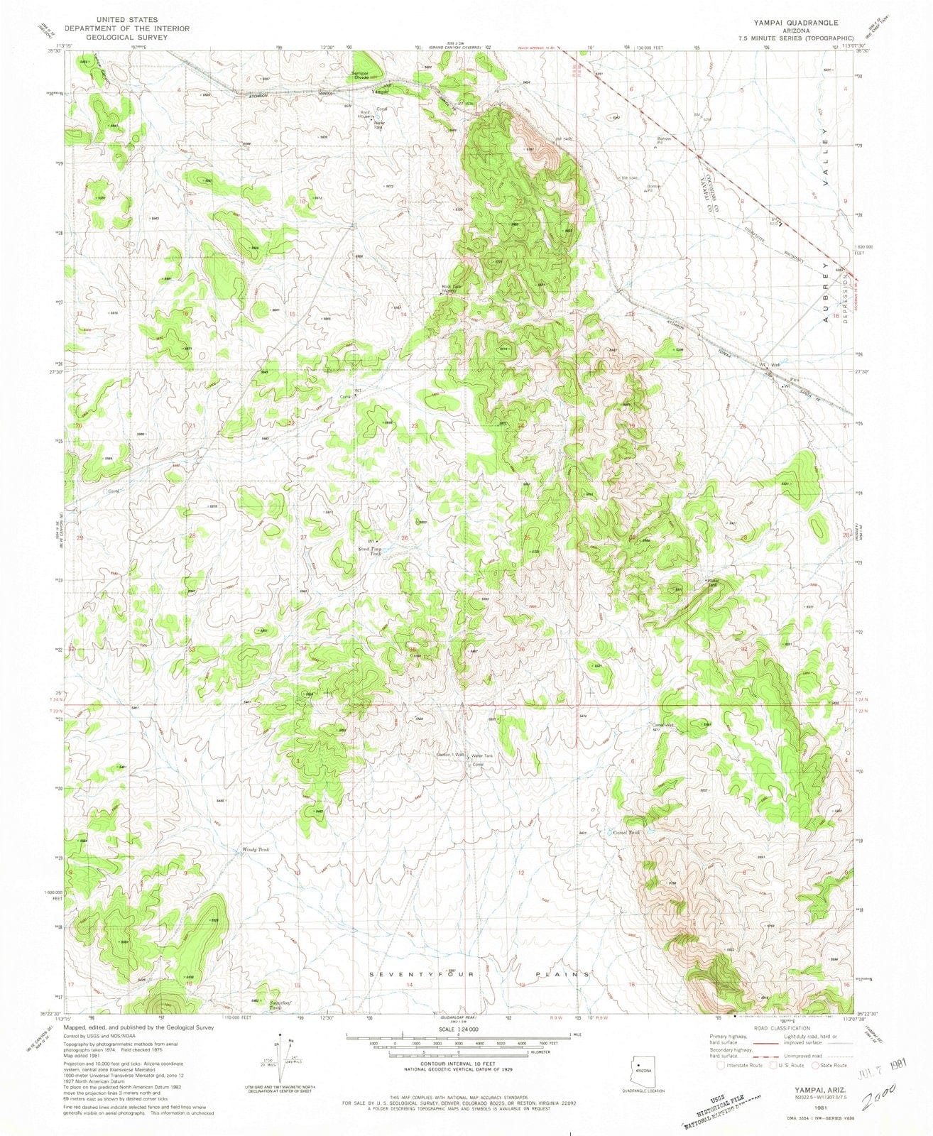 1981 Yampai, AZ - Arizona - USGS Topographic Map v2