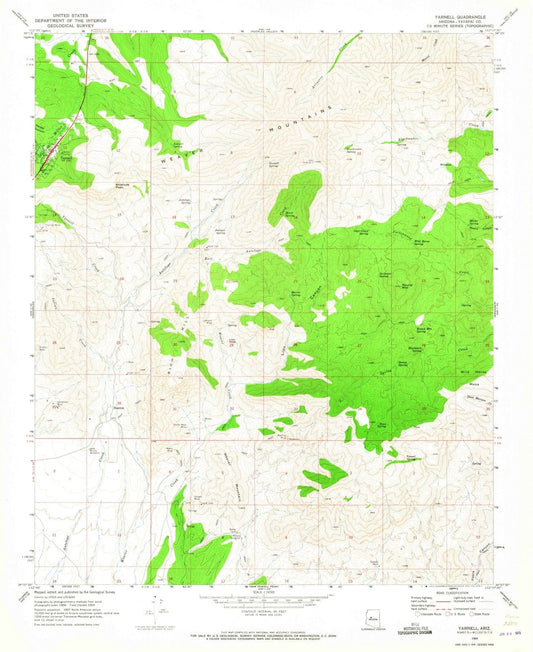 1969 Yarnell, AZ - Arizona - USGS Topographic Map