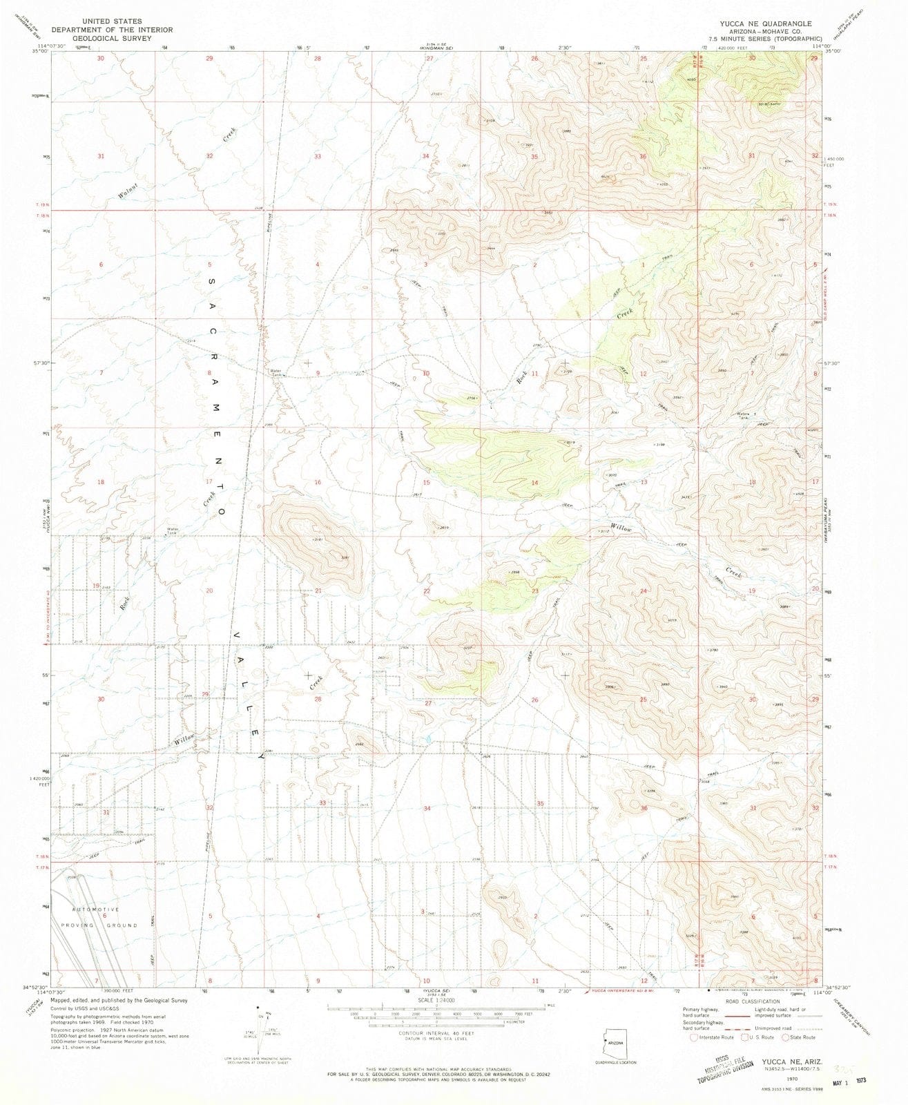 1970 Yucca, AZ - Arizona - USGS Topographic Map