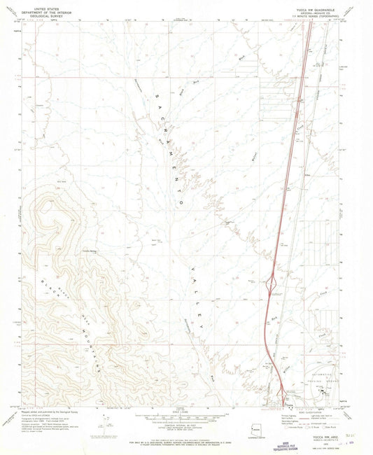 1970 Yucca, AZ - Arizona - USGS Topographic Map v2