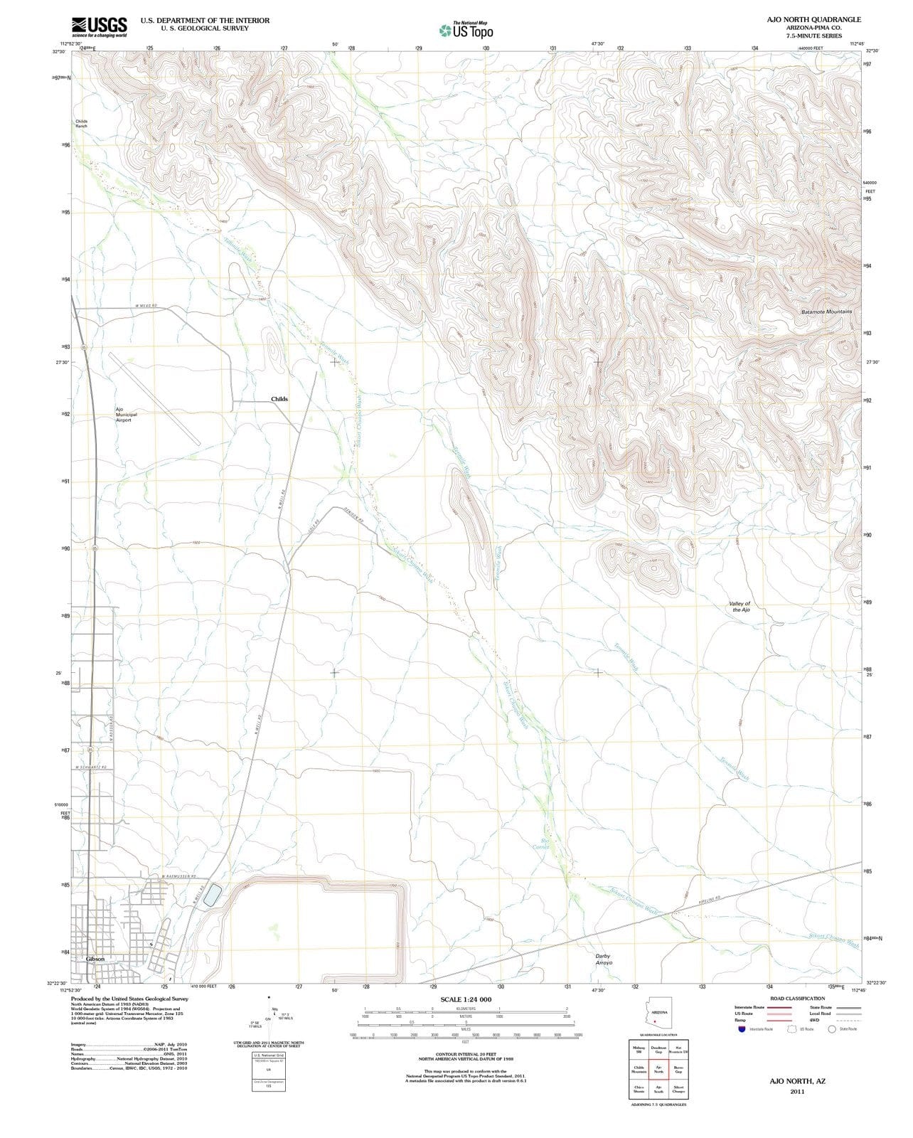 2011 AJO North, AZ - Arizona - USGS Topographic Map