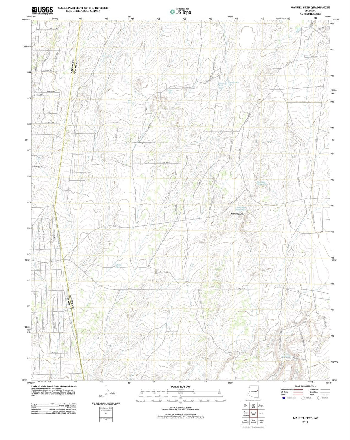 2011 Manuelep, AZ - Arizona - USGS Topographic Map