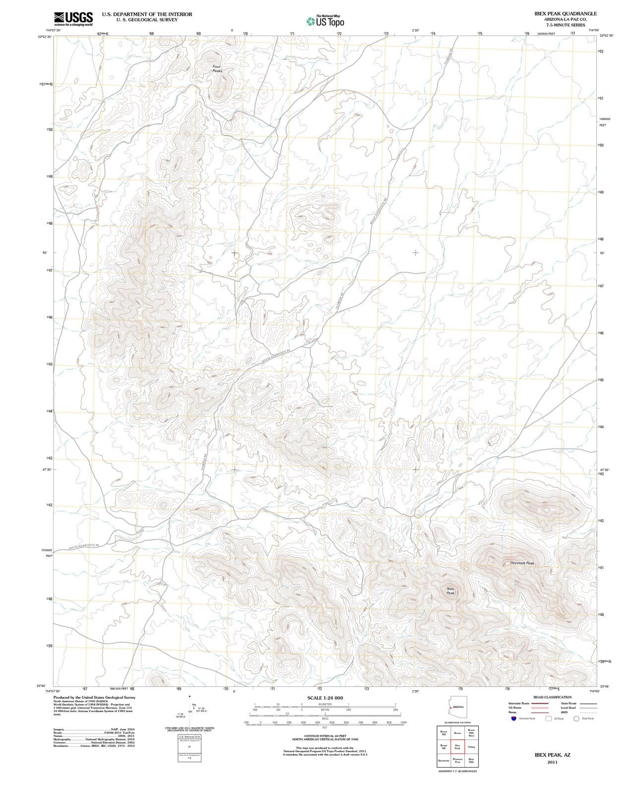 2011 Ibex Peak, AZ - Arizona - USGS Topographic Map