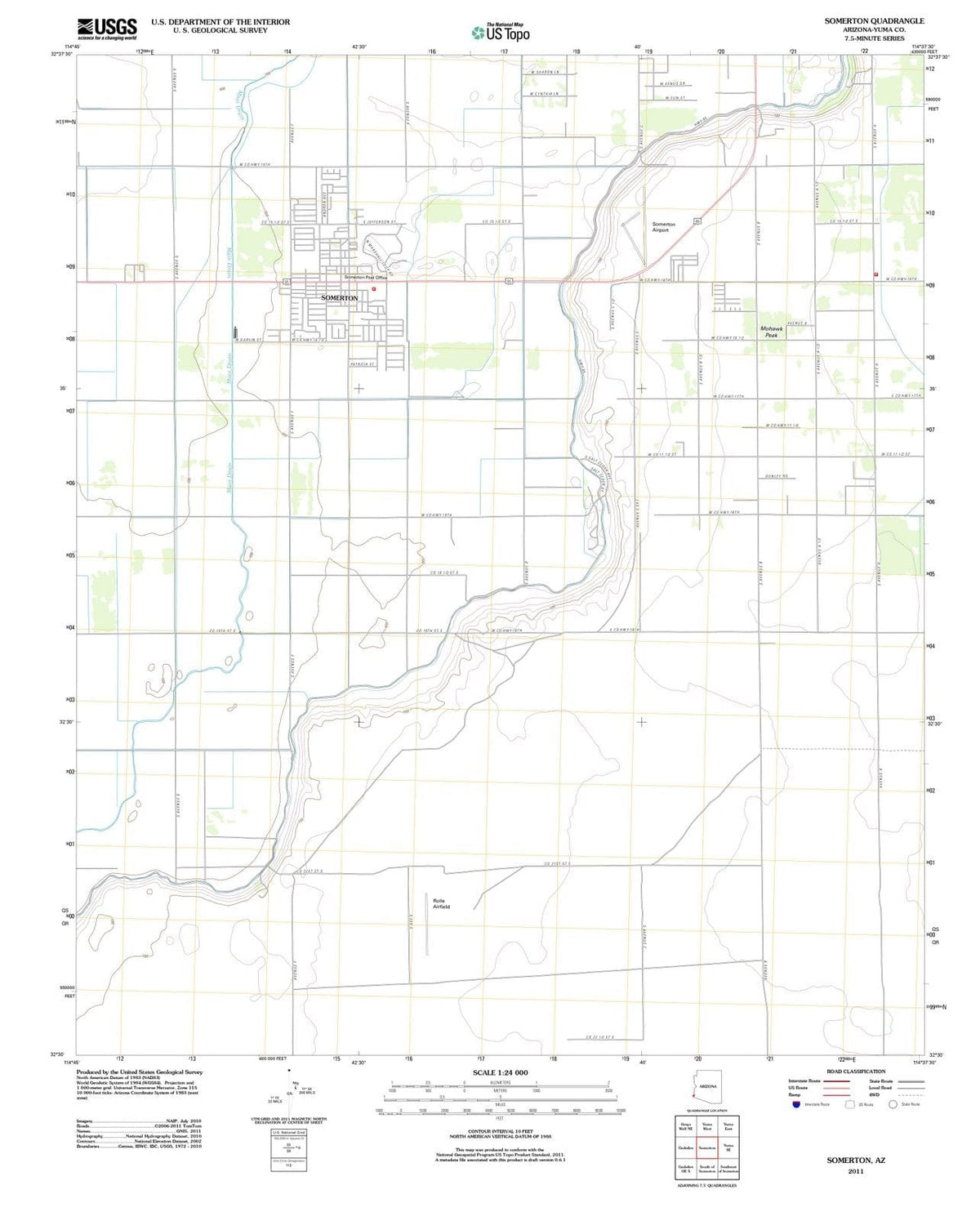 2011 Somerton, AZ - Arizona - USGS Topographic Map