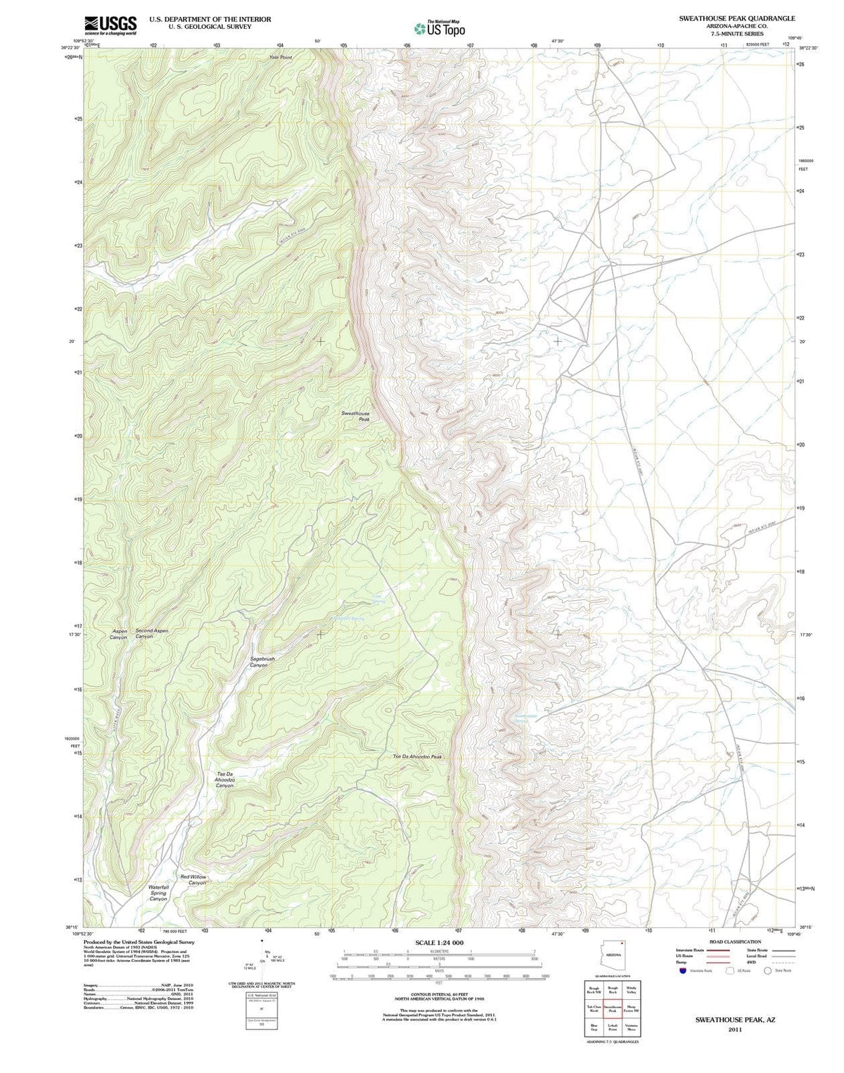 2011 Sweathouse Peak, AZ - Arizona - USGS Topographic Map