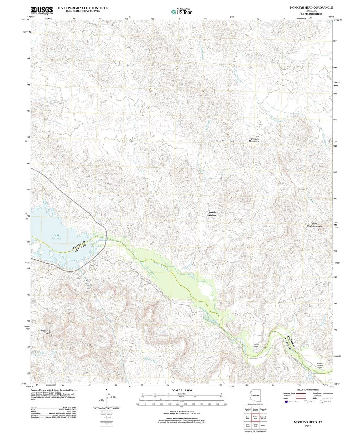2011 Monkeys Head, AZ - Arizona - USGS Topographic Map