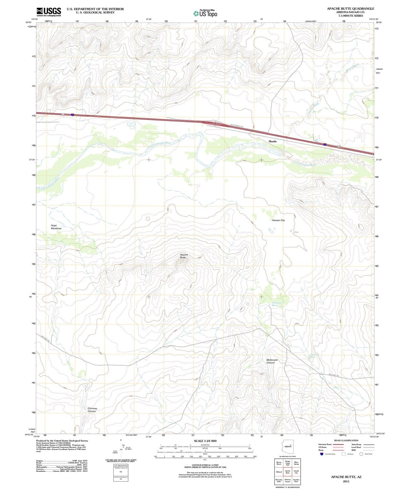 2011 Apache Butte, AZ - Arizona - USGS Topographic Map