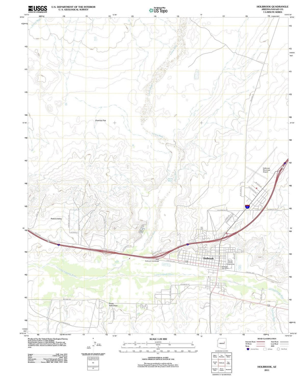 2011 Holbrook, AZ - Arizona - USGS Topographic Map