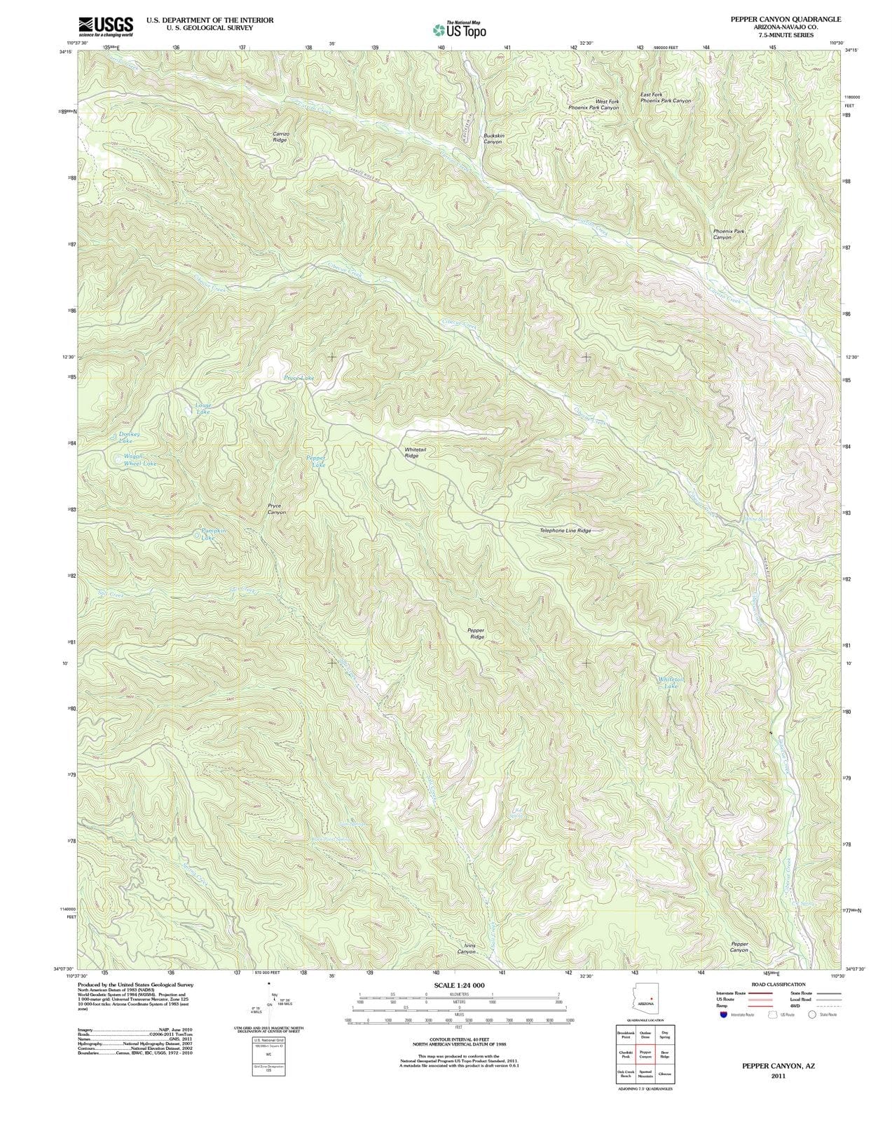 2011 Pepper Canyon, AZ - Arizona - USGS Topographic Map