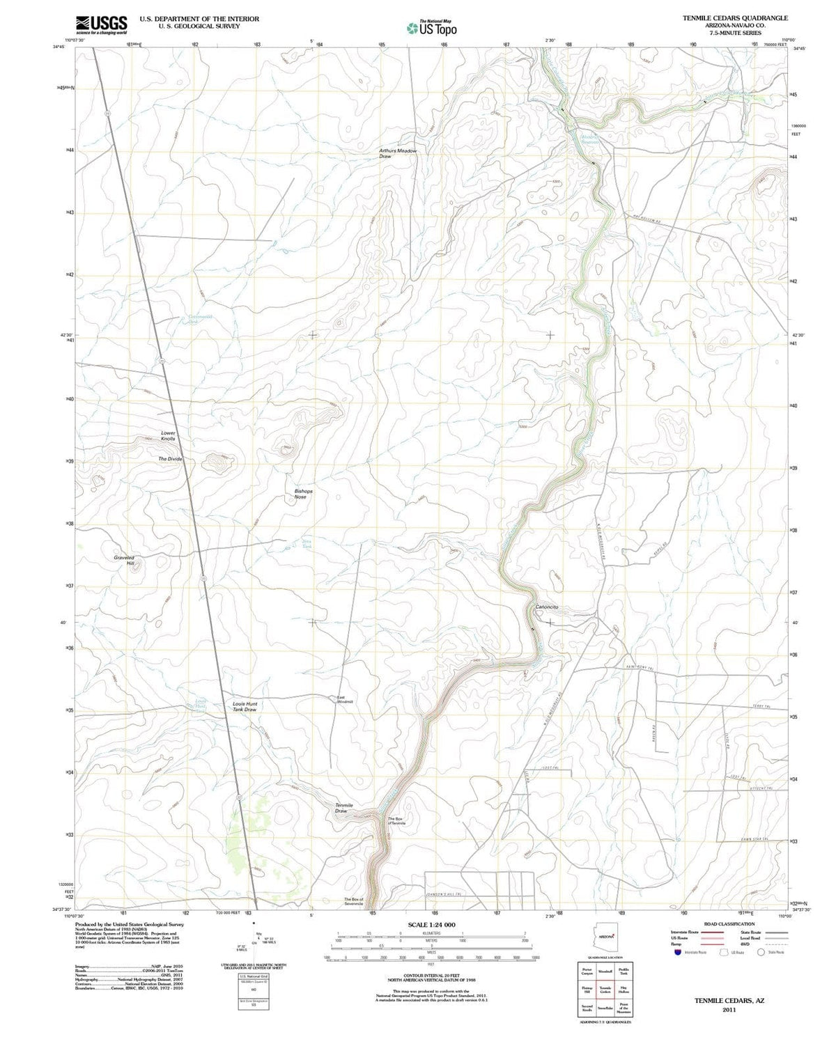 2011 Tenmile Cedars, AZ - Arizona - USGS Topographic Map