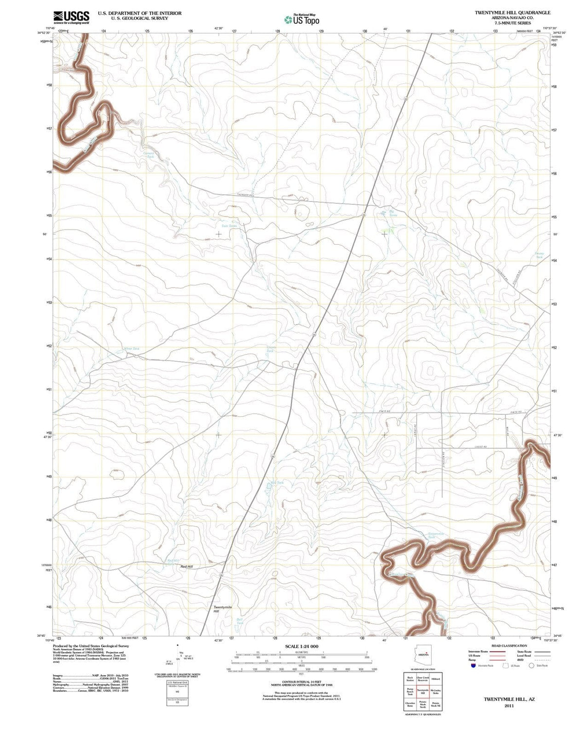 2011 Twentymile Hill, AZ - Arizona - USGS Topographic Map