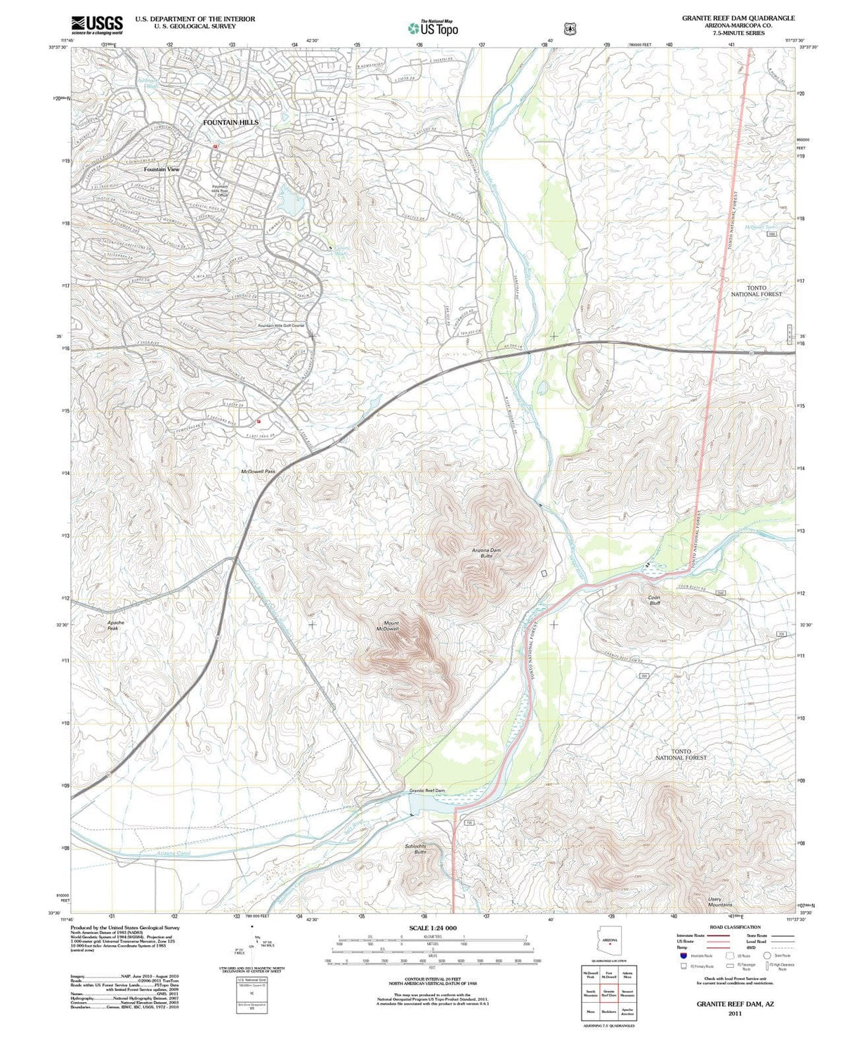 2011 Granite Reefam, AZ - Arizona - USGS Topographic Map