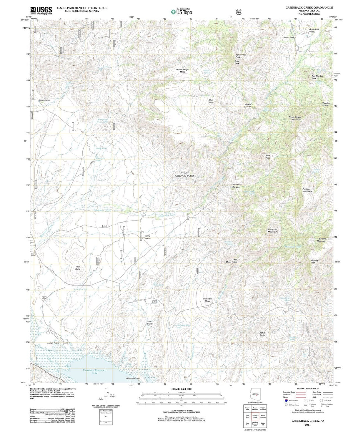 2011 Greenback Creek, AZ - Arizona - USGS Topographic Map