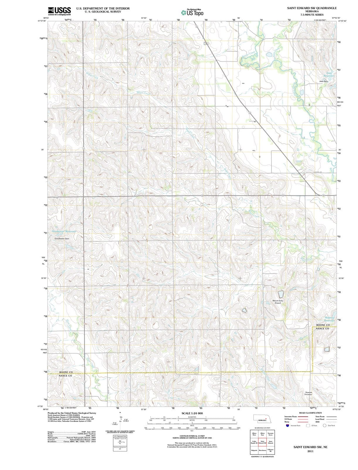2011 Saint Edward, NE - Nebraska - USGS Topographic Map v2