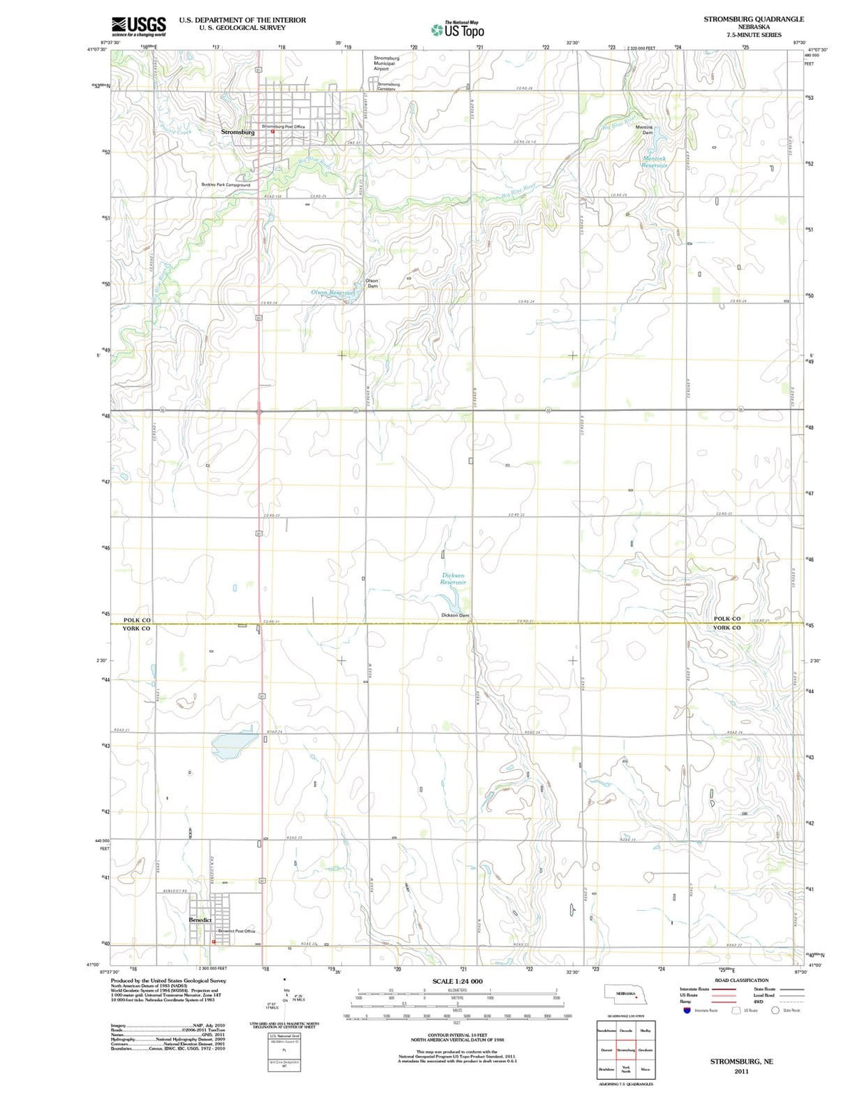 2011 Stromsburg, NE - Nebraska - USGS Topographic Map