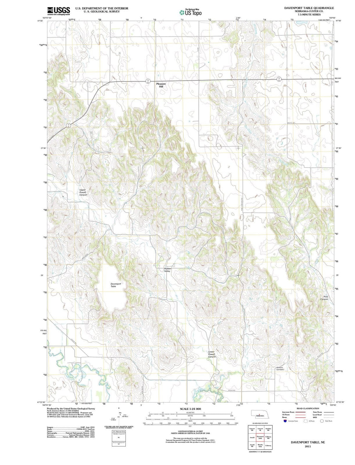 2011 Davenport Table, NE - Nebraska - USGS Topographic Map
