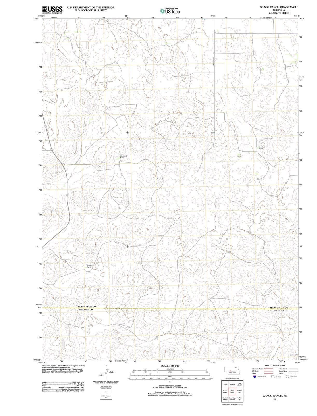 2011 Gragg Ranch, NE - Nebraska - USGS Topographic Map