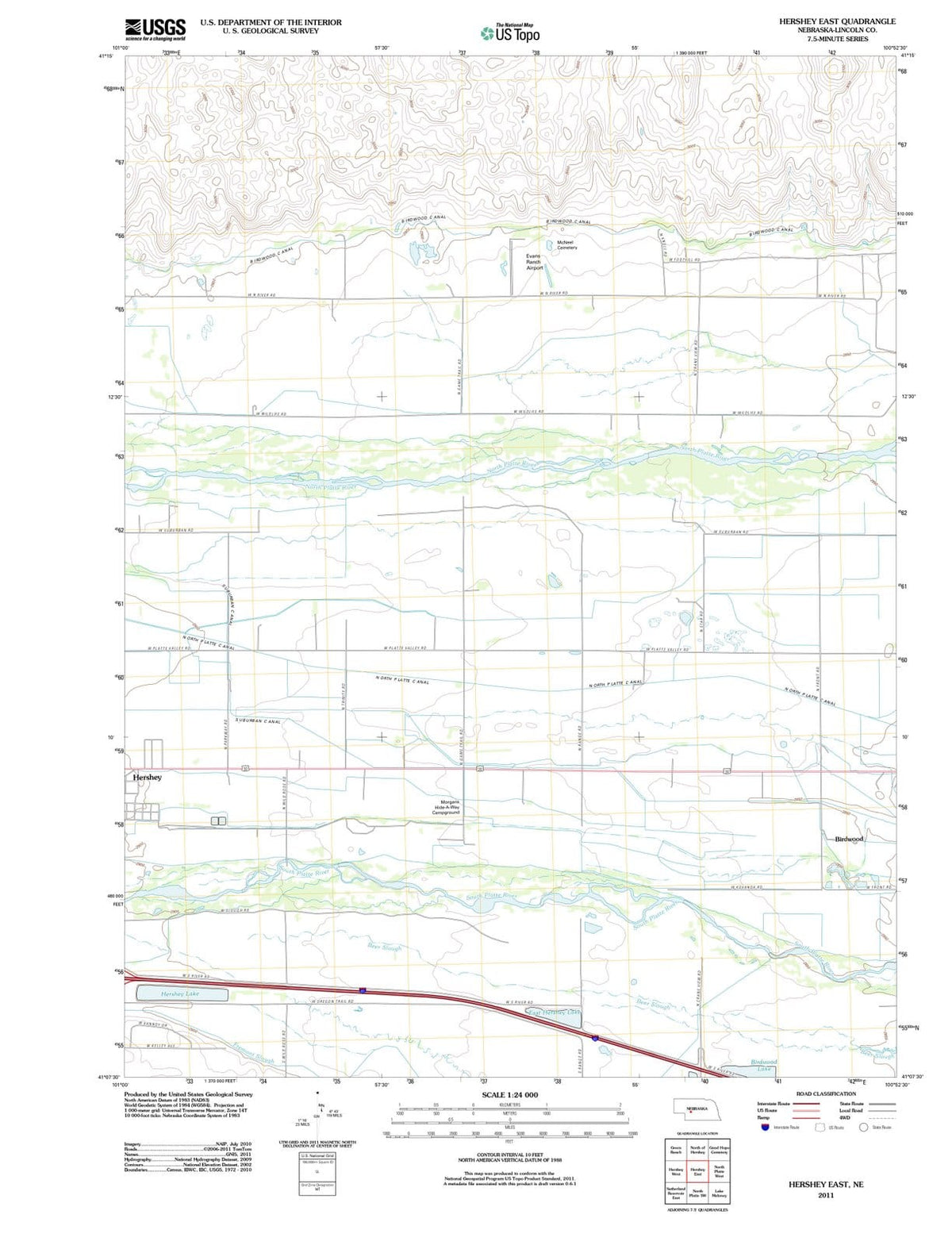 2011 Hershey East, NE - Nebraska - USGS Topographic Map