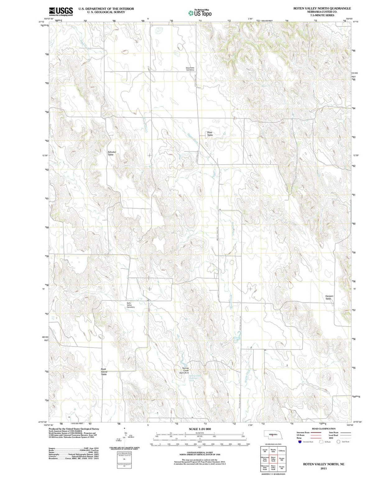 2011 Roten Valley North, NE - Nebraska - USGS Topographic Map
