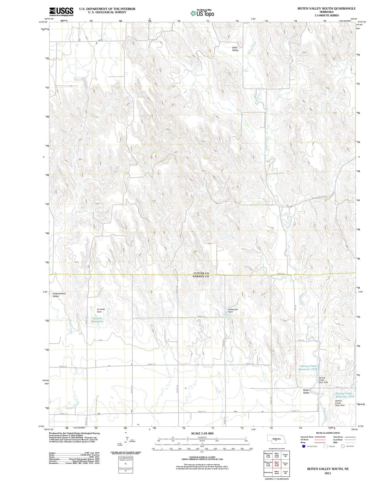 2011 Roten Valley South, NE - Nebraska - USGS Topographic Map