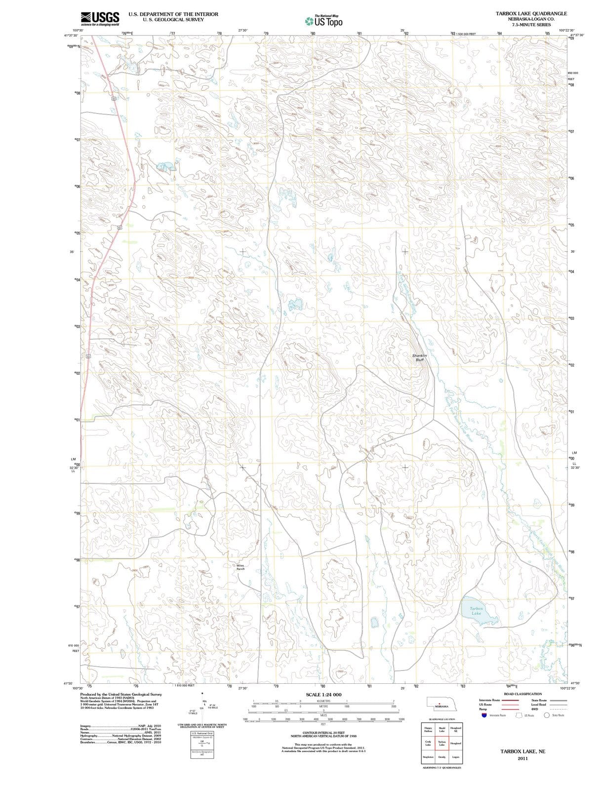 2011 Tarbox Lake, NE - Nebraska - USGS Topographic Map