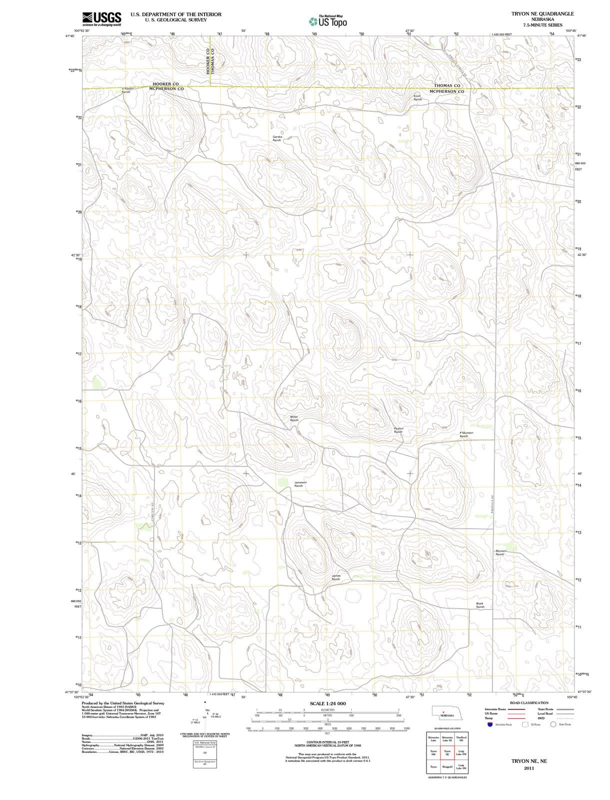 2011 Tryon, NE - Nebraska - USGS Topographic Map v2